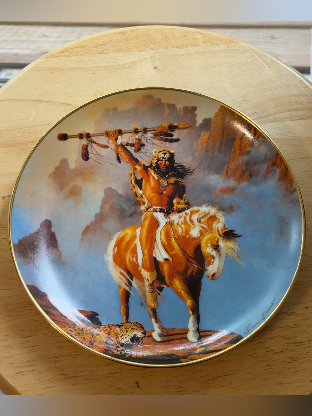 Franklin Mint Spirit of the South Wind Howard Terpning Western Art Plate